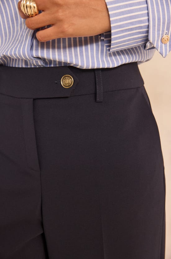 Loose fit navy pants LOLA;${refinementColor}