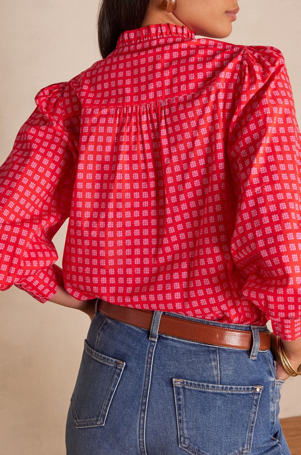 Blouse en coton &agrave; imprim&eacute; fleuri BETH;${refinementColor}