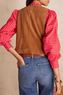 Gilet en cuir PERLIN;${refinementColor}