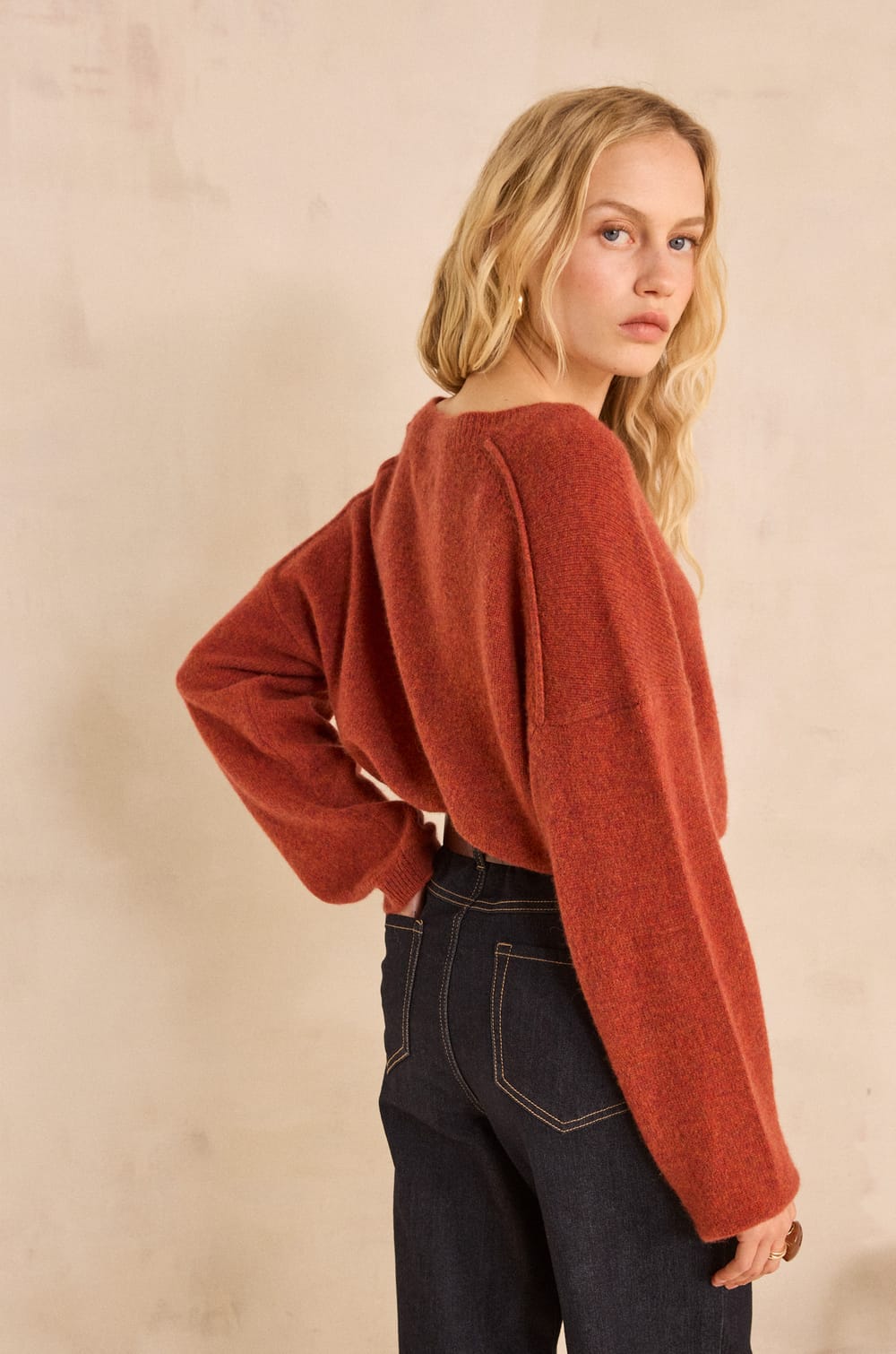 ALIZEE long sleeve cashmere sweater;${refinementColor}