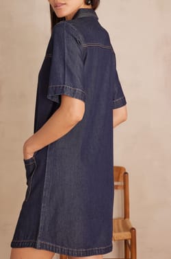 Robe RITA en coton denim;${refinementColor}