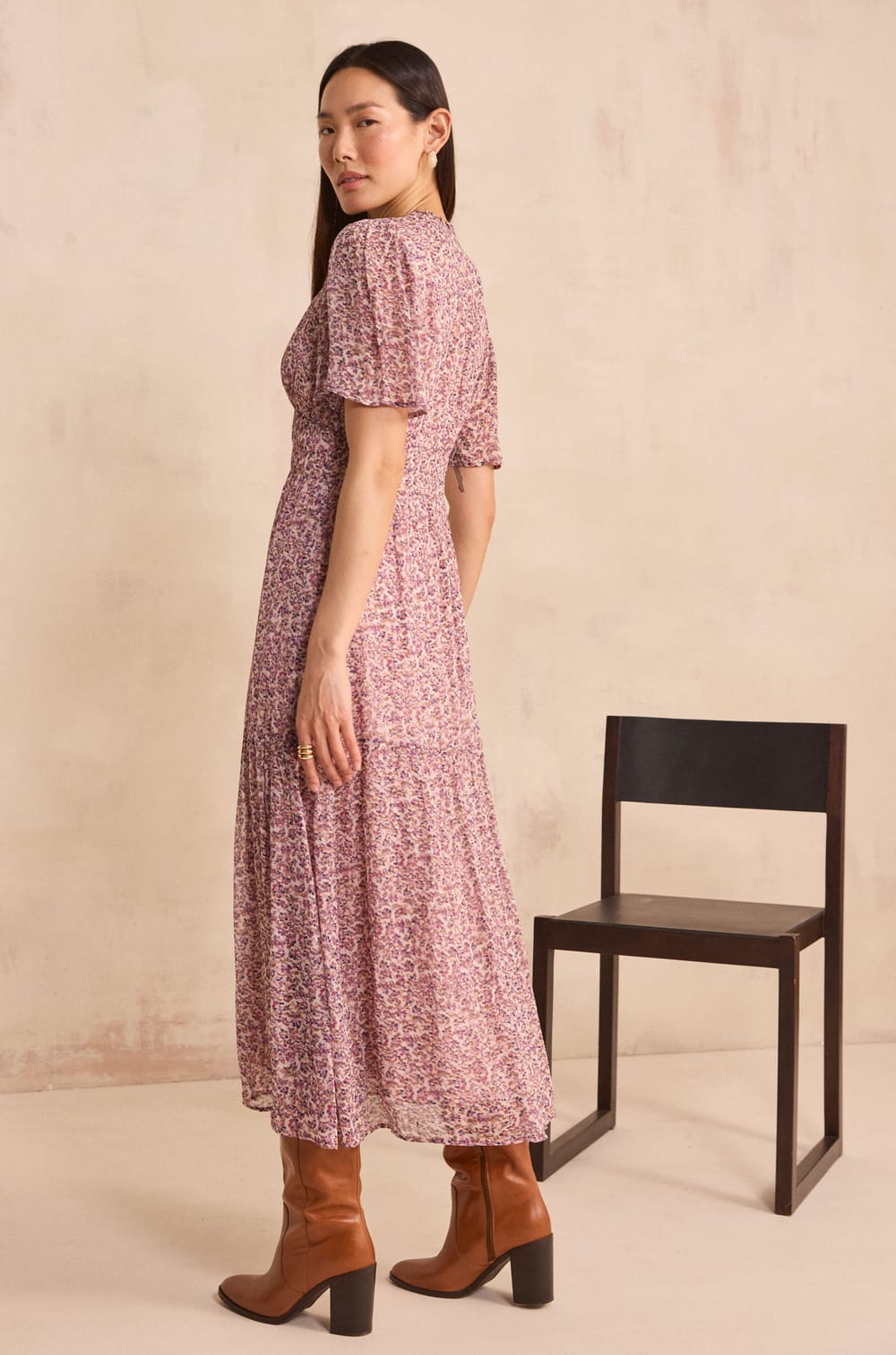 Flowy dress with LANA print;${refinementColor}