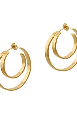 Boucles d'oreilles créoles dorées Nina Bijoux Leone;${refinementColor}