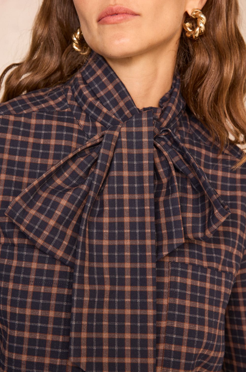 DENISE checkered blouse;${refinementColor}