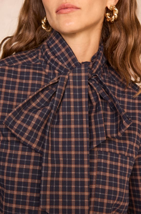 DENISE checkered blouse;${refinementColor}