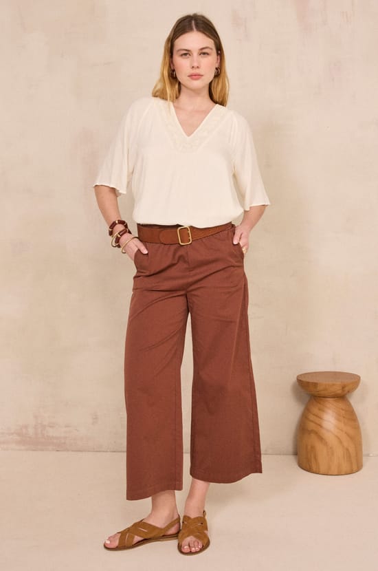 Wide and straight pants BERTHIE;${refinementColor}