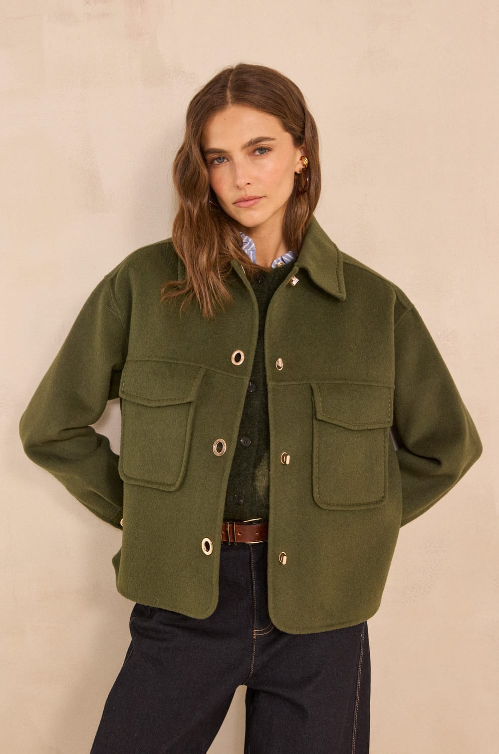 CLEA mixed wool jacket;${refinementColor}
