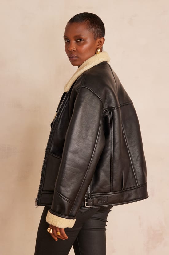 FOLIO leather jacket;${refinementColor}