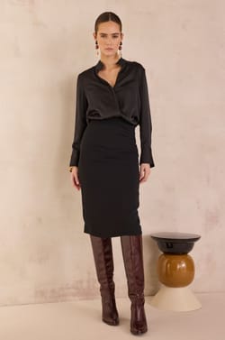OSAKA mid-length pencil skirt;${refinementColor}