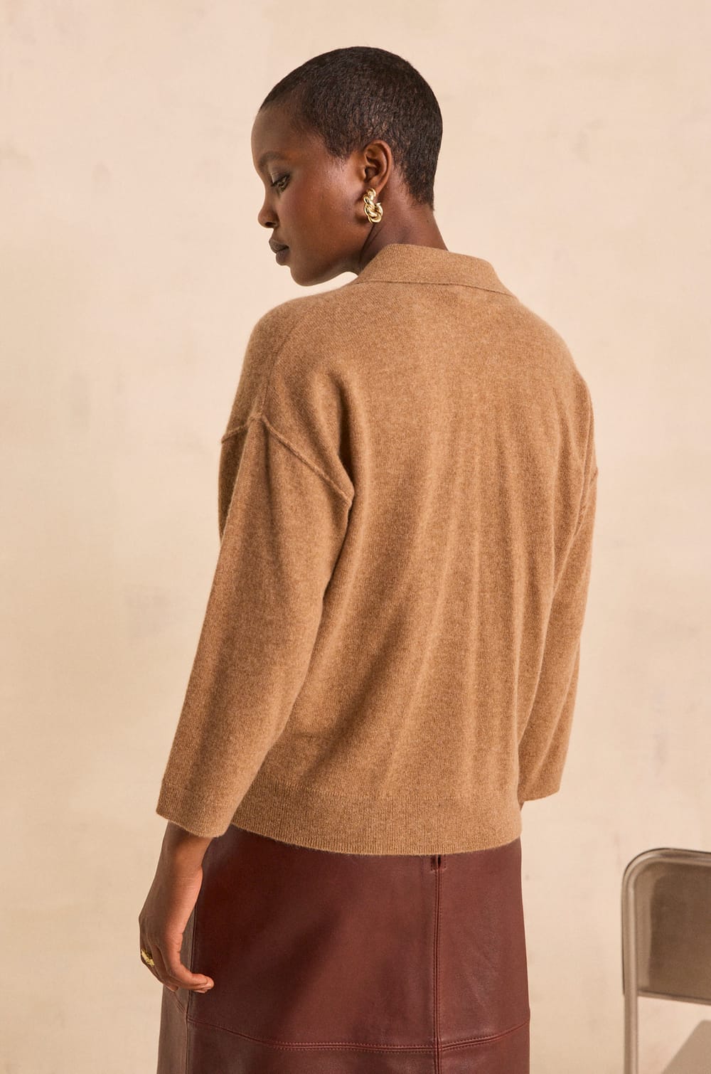 Long sleeve cashmere sweater ALICIA;${refinementColor}