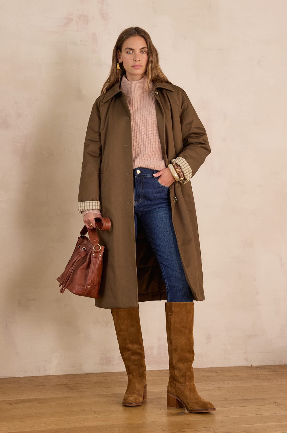 Trench  en coton DRISS;${refinementColor}