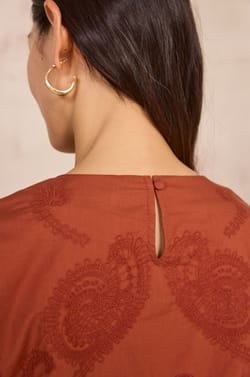 Embroidered short sleeve blouse DOLORES;${refinementColor}