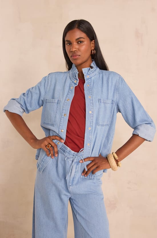 DENISE long-sleeve cotton blouse;${refinementColor}