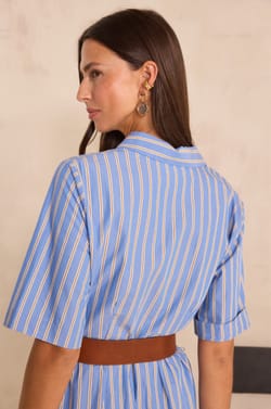 Striped cotton trapeze dress PALMA;${refinementColor}