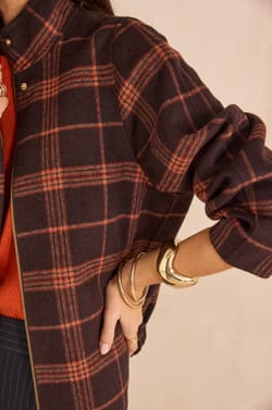 FELICITY mixed wool tartan jacket;${refinementColor}