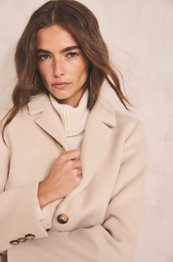 ANABELLE wool blend straight coat;${refinementColor}