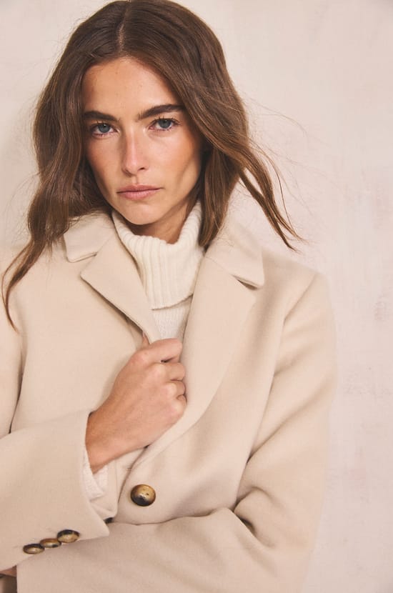 ANABELLE wool blend straight coat;${refinementColor}