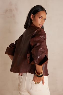 COCO leather jacket;${refinementColor}