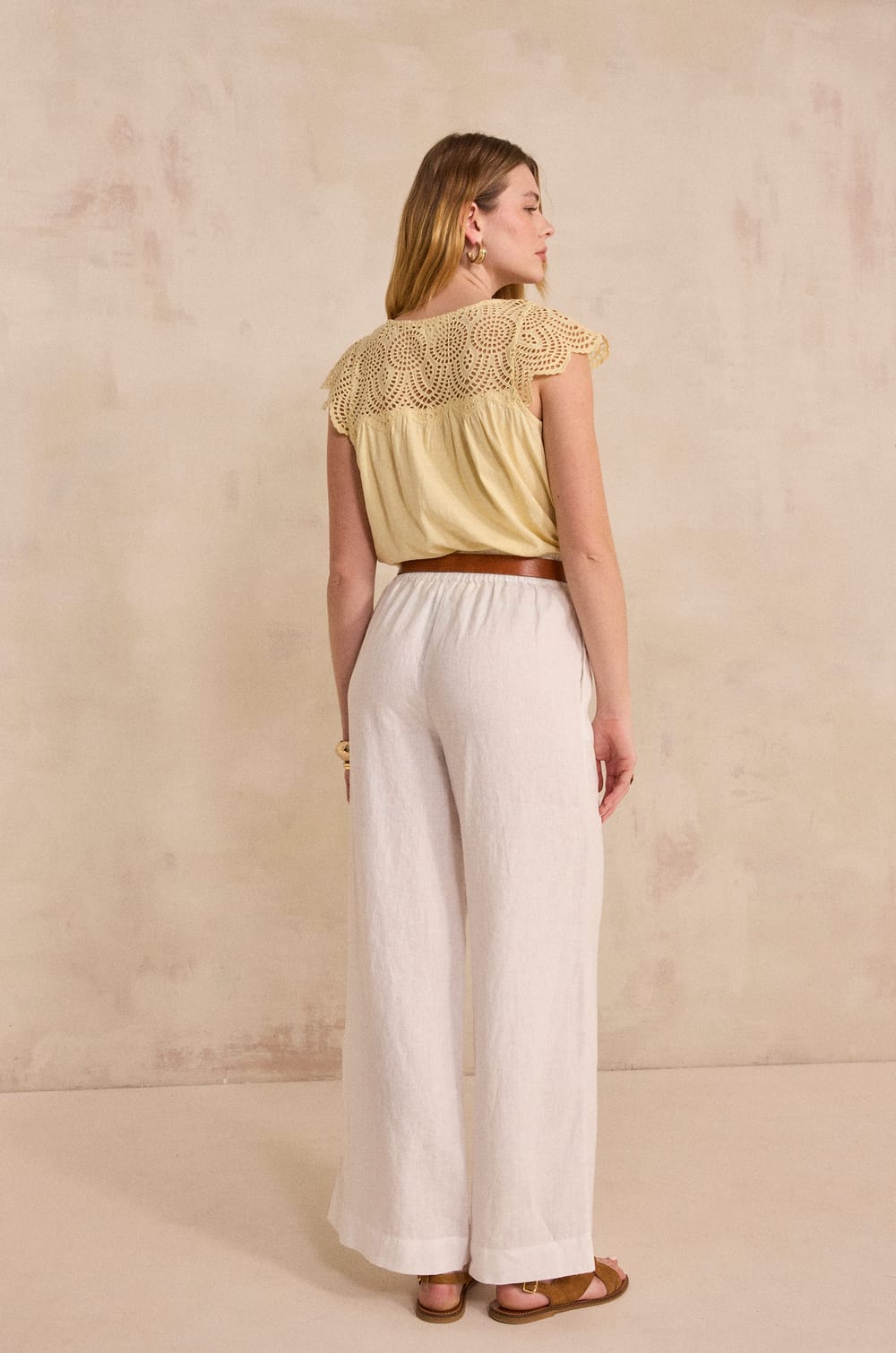 TIM linen wide-leg pants;${refinementColor}