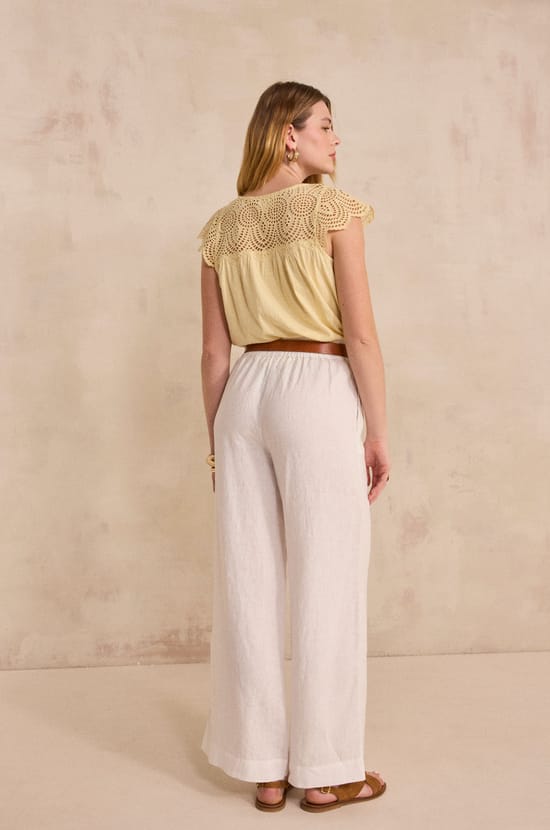 TIM linen wide-leg pants;${refinementColor}
